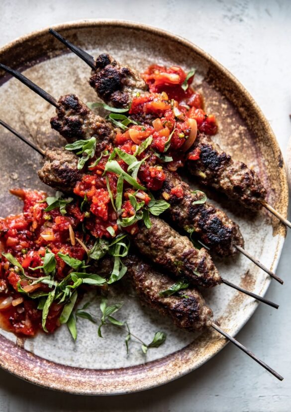 African Lamb Koftas with Tomato and Onion Relish