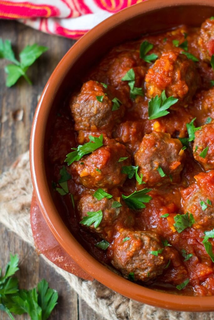 Classic Spanish Albondigas in Tomato Sauce