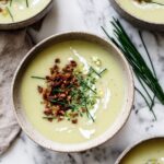 Creamy Potato Leek Soup with Crispy Pancetta Crumble