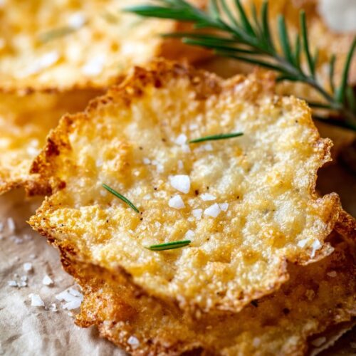 Crispy Manchego Cheese Chips with Rosemary and Sea Salt
