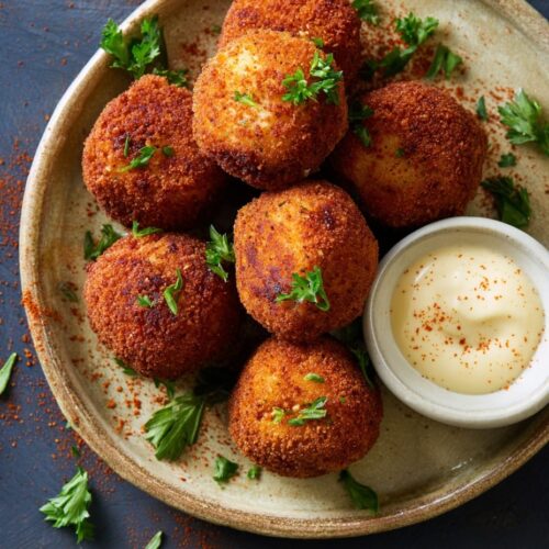 Crispy Manchego Cheese Croquettes with Smoked Paprika