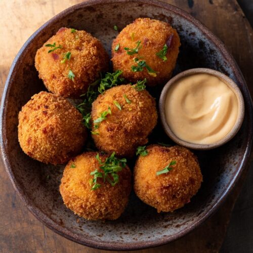 Crispy Manchego and Jamón Croquettes with Aioli
