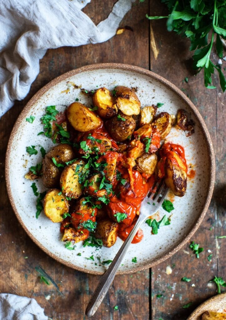 Crispy Spanish Patatas Bravas with Smoky Tomato Sauce
