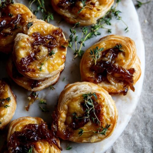 Flaky Puff Pastry Bites with Caramelised Onion Chutney