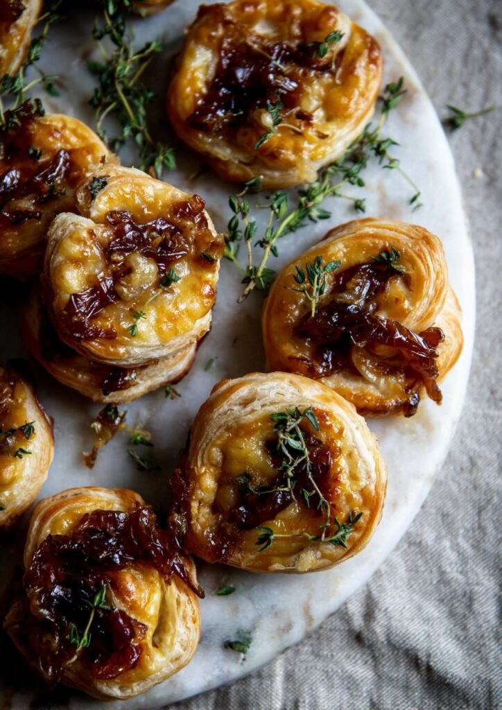 Flaky Puff Pastry Bites with Caramelised Onion Chutney