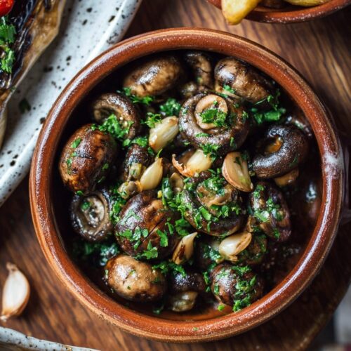 Garlic Spanish Mushrooms with Parsley and Sherry