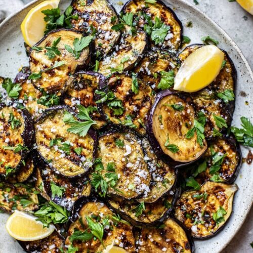Grilled Spanish Aubergine with Olive Oil and Sea Salt