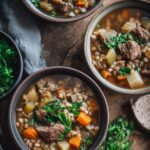 Hearty Beef and Barley Soup with Winter Root Vegetables