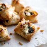 Puff Pastry Bites with Feta, Spinach and Pine Nuts