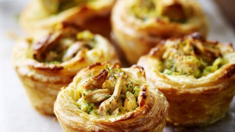 Puff Pastry Mini Pies with Chicken, Leek and Tarragon
