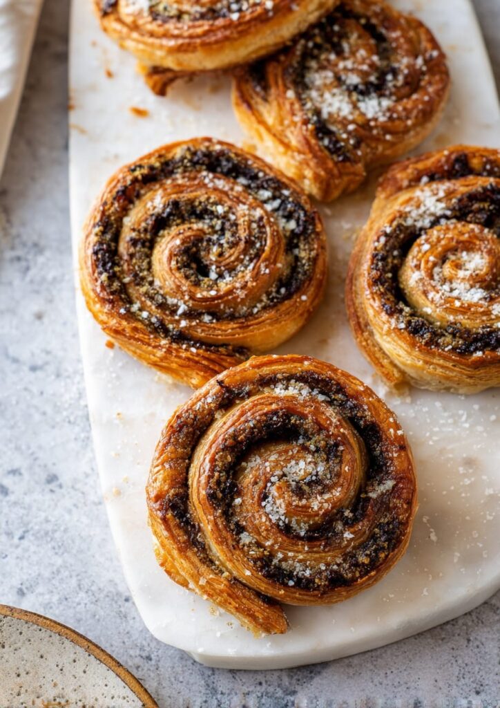 Puff Pastry Palmiers with Tapenade and Parmesan Crust
