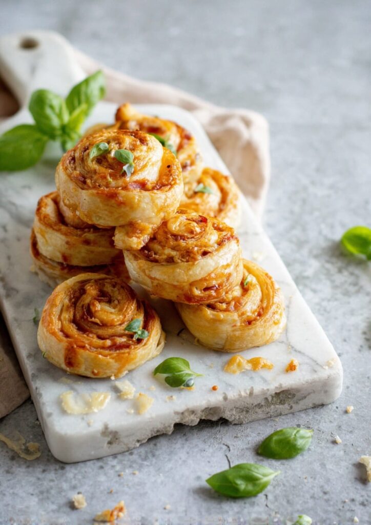 Puff Pastry Pinwheels with Prosciutto and Gruyère