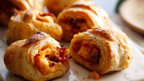 Puff Pastry Rolls with Chorizo, Manchego and Peppers