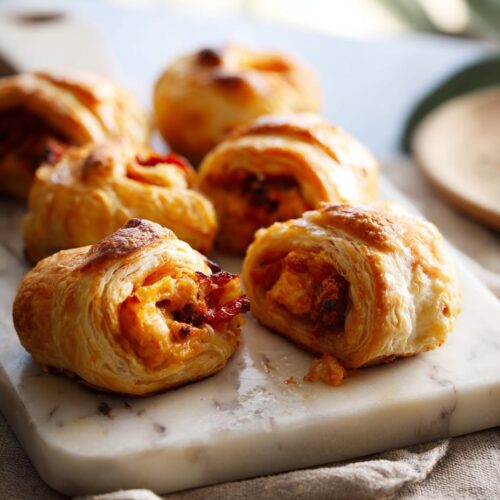 Puff Pastry Rolls with Chorizo, Manchego and Peppers