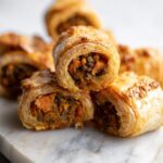 Puff Pastry Rolls with Lentil, Carrot and Cumin Filling