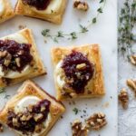 Puff Pastry Squares with Brie, Cranberry and Walnuts