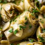 Spanish Artichokes with Garlic and White Wine Sauce