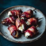 Spanish Blue Cheese Stuffed Dates Wrapped in Serrano Ham