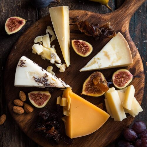 Spanish Cheese Board with Membrillo and Seasonal Fruit