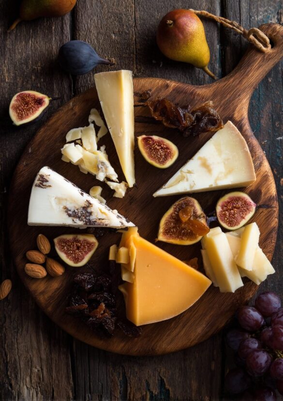 Spanish Cheese Board with Membrillo and Seasonal Fruit