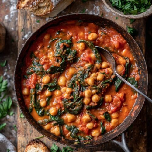 Spanish Chickpea Stew with Spinach and Paprika