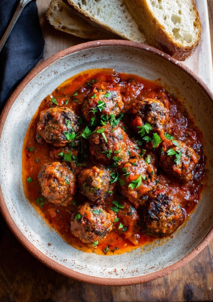 Spanish Meatballs with Sherry and Garlic