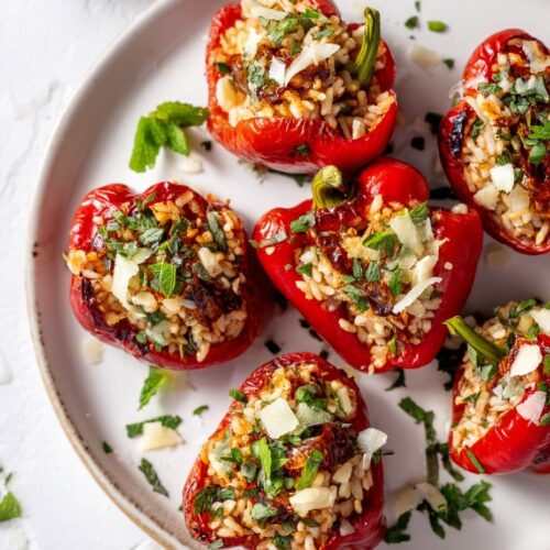 Stuffed Spanish Piquillo Peppers with Rice and Herbs
