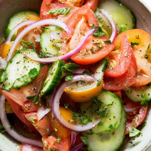Tomato and Cucumber Salad with Lemon