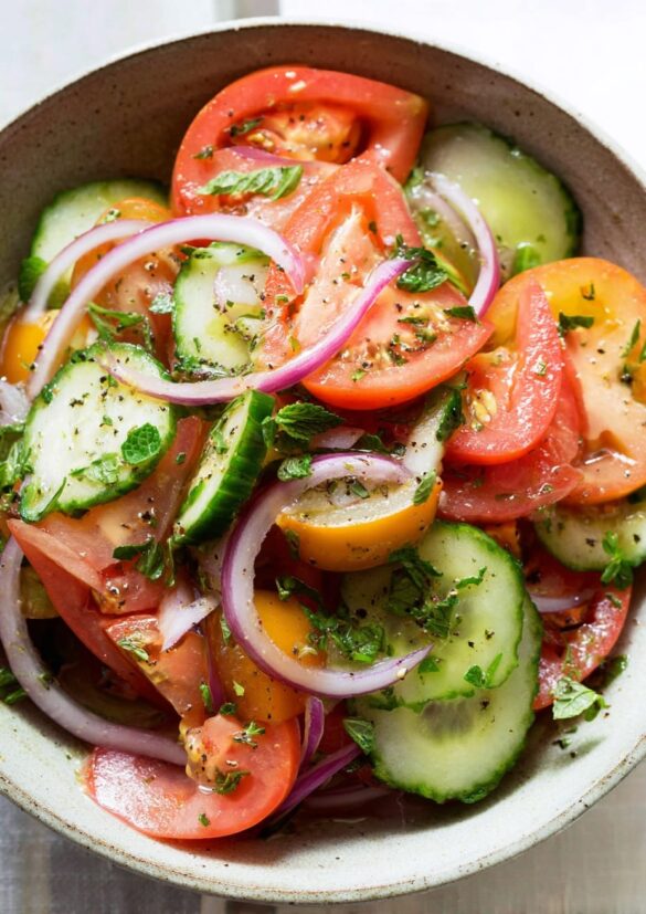 Tomato and Cucumber Salad with Lemon