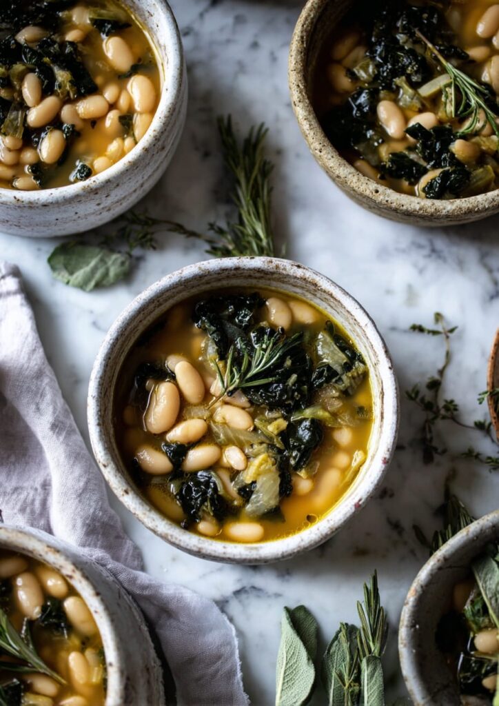 Tuscan White Bean Soup with Cavolo Nero and Rosemary