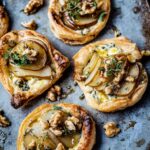 Warm Blue Cheese and Pear Tartlets with Puff Pastry