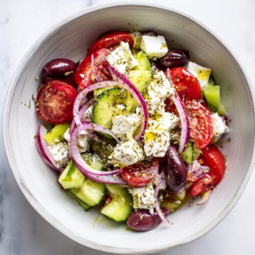 Classic Greek Salad with Feta and Oregano