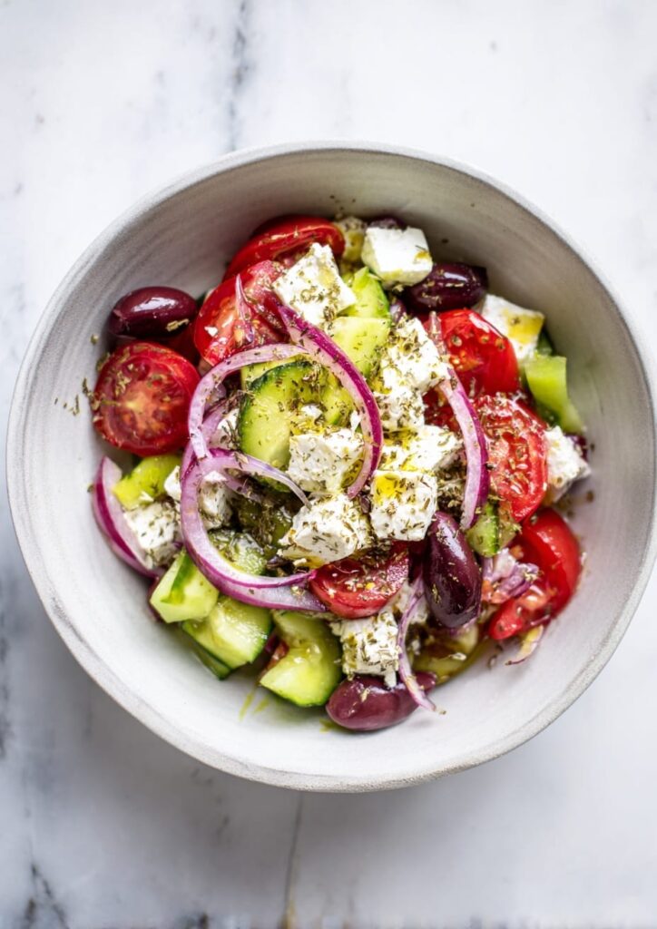 Classic Greek Salad with Feta and Oregano