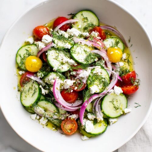 Cucumber Greek Salad with Feta and Dill