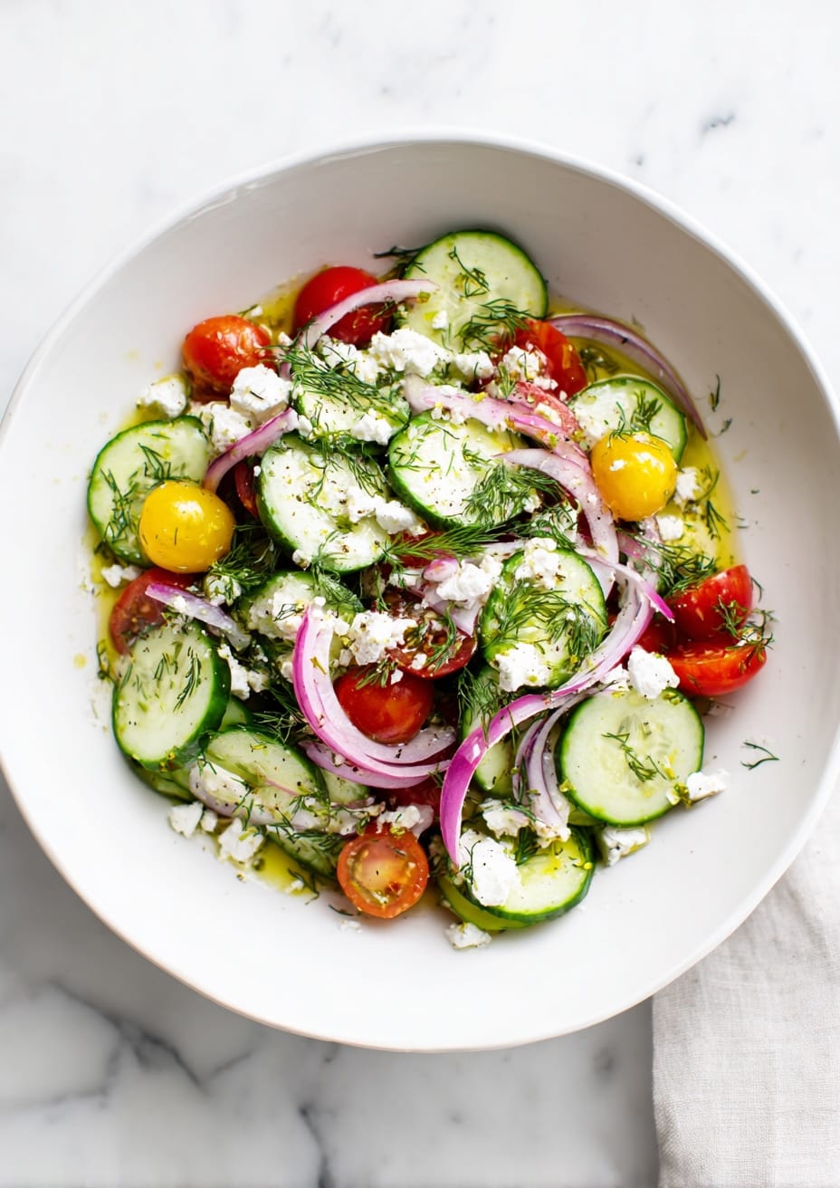 Cucumber Greek Salad with Feta and Dill Cucumber Greek Salad with Feta and Dill