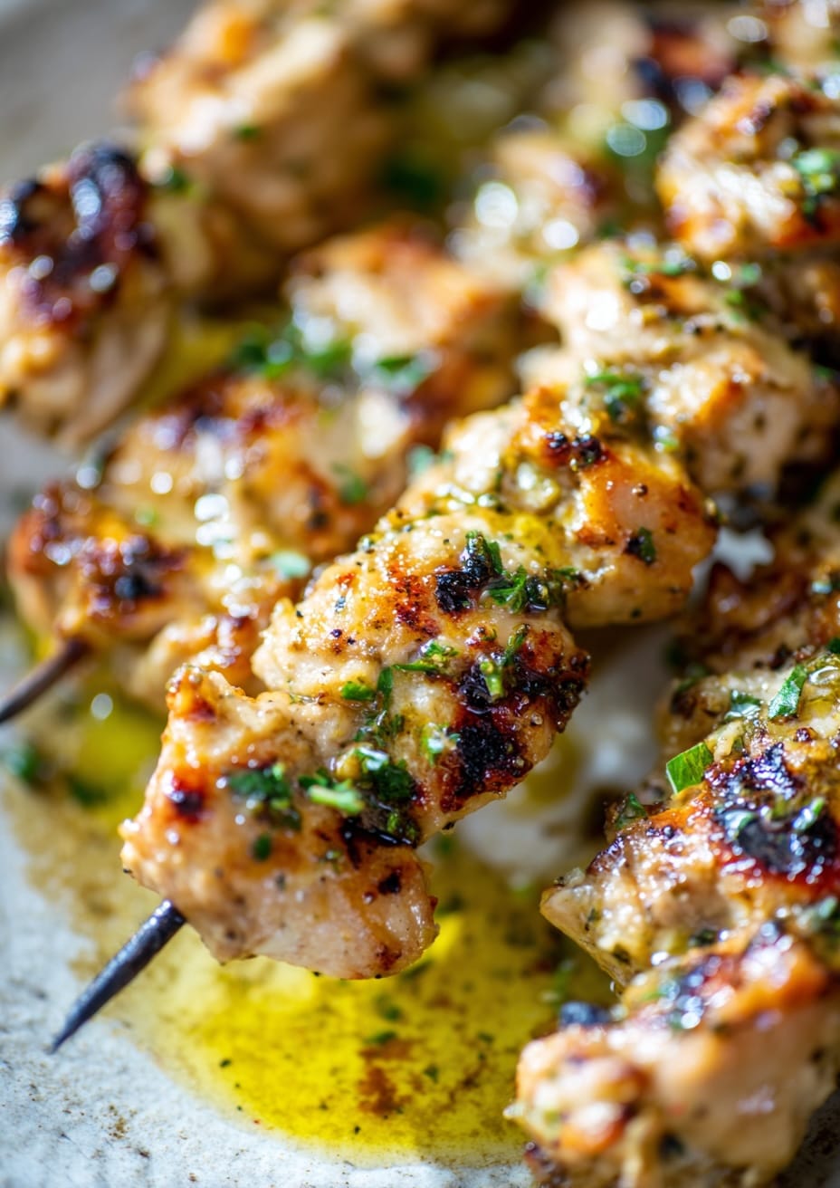 Easy Weeknight Lebanese Chicken Skewers with Garlic Oil Easy Weeknight Lebanese Chicken Skewers with Garlic Oil