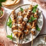 Garlic Yogurt Lebanese Chicken Skewers with Mint and Lemon