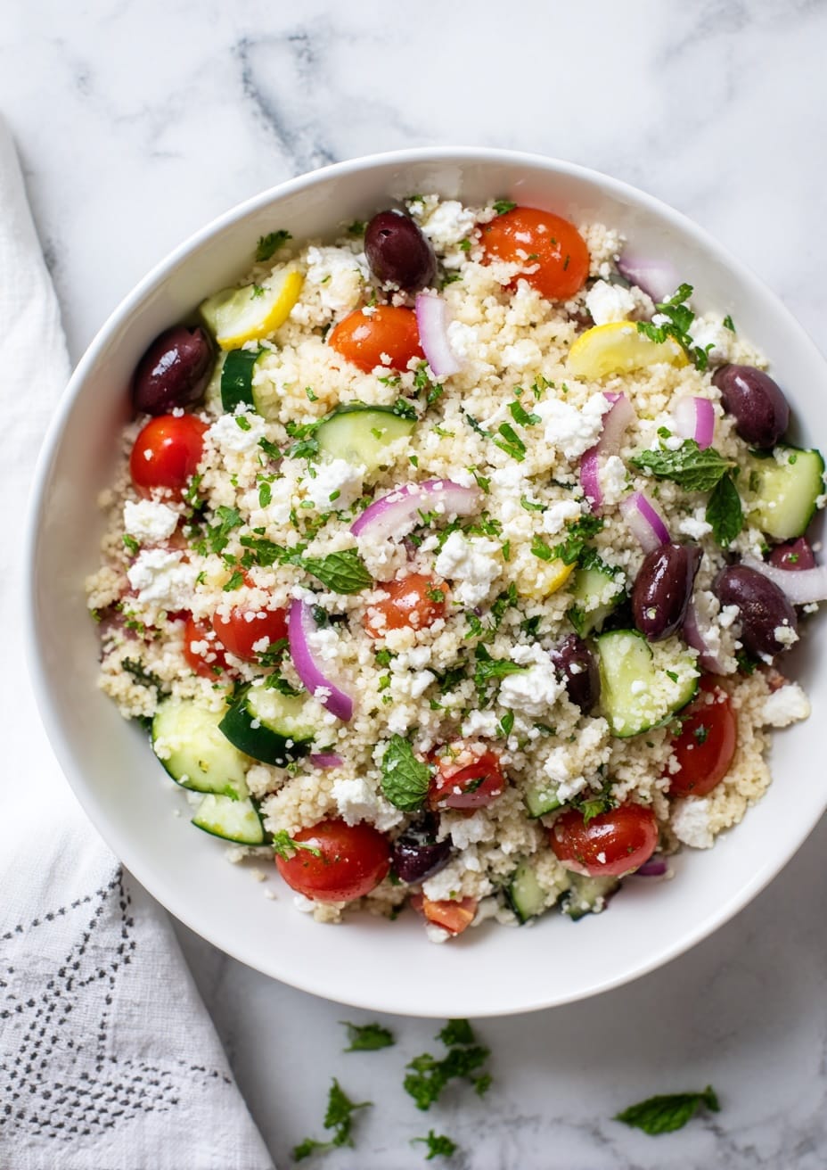 Greek Couscous Salad with Feta and Herbs Greek Couscous Salad with Feta and Herbs