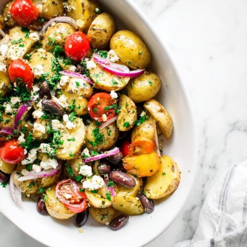 Greek Potato Salad with Feta and Capers