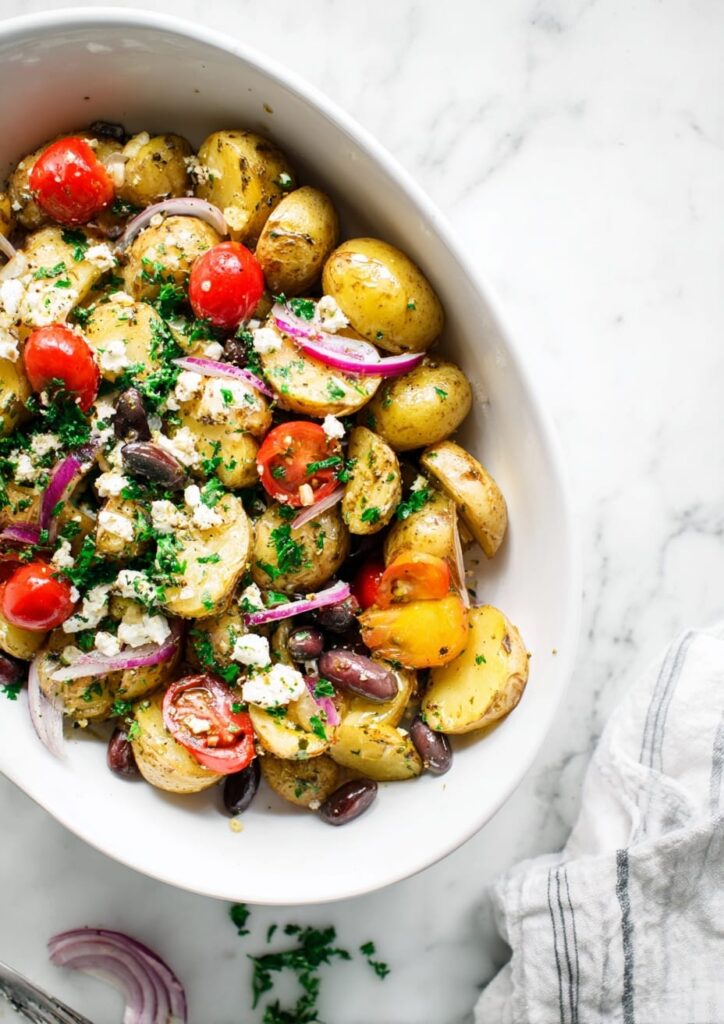 Greek Potato Salad with Feta and Capers
