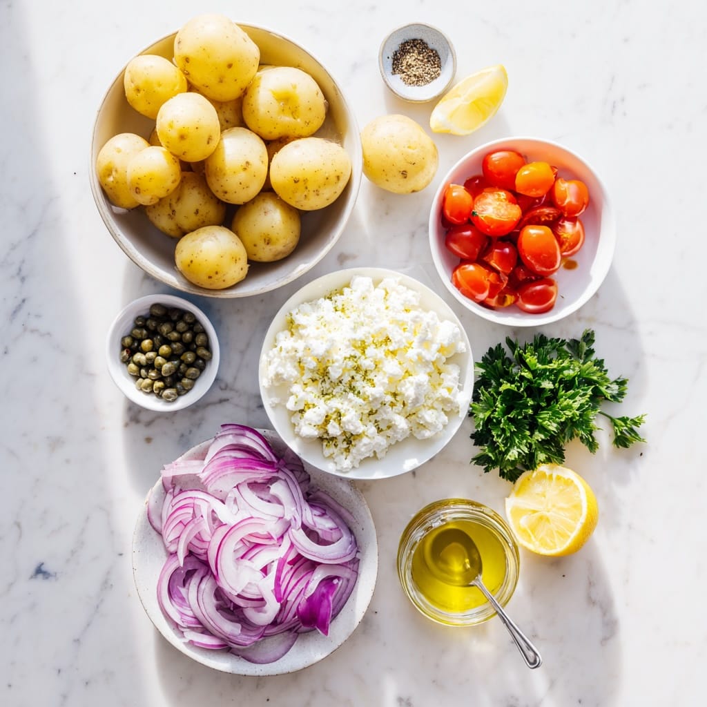 Greek Potato Salad with Feta and Capers Ingredients