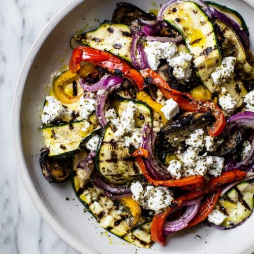Grilled Vegetable Greek Salad with Feta