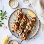 Lebanese Chicken Skewers with Garlic Tahini Drizzle