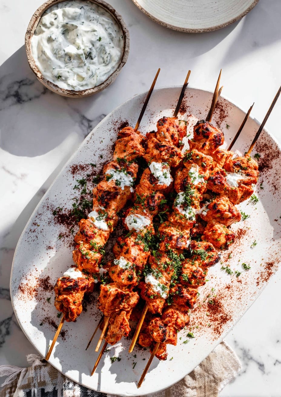Lebanese Chicken Skewers with Sumac Yogurt Marinade Lebanese Chicken Skewers with Sumac Yogurt Marinade