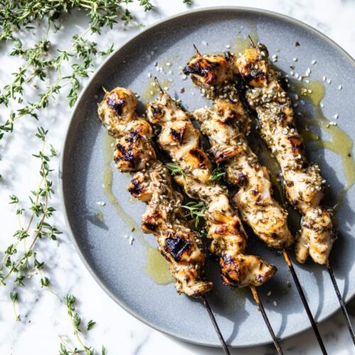 Mediterranean Chicken Skewers with Garlic and Za’atar