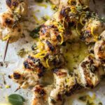 Olive Oil and Lemon Chicken Skewers with Oregano