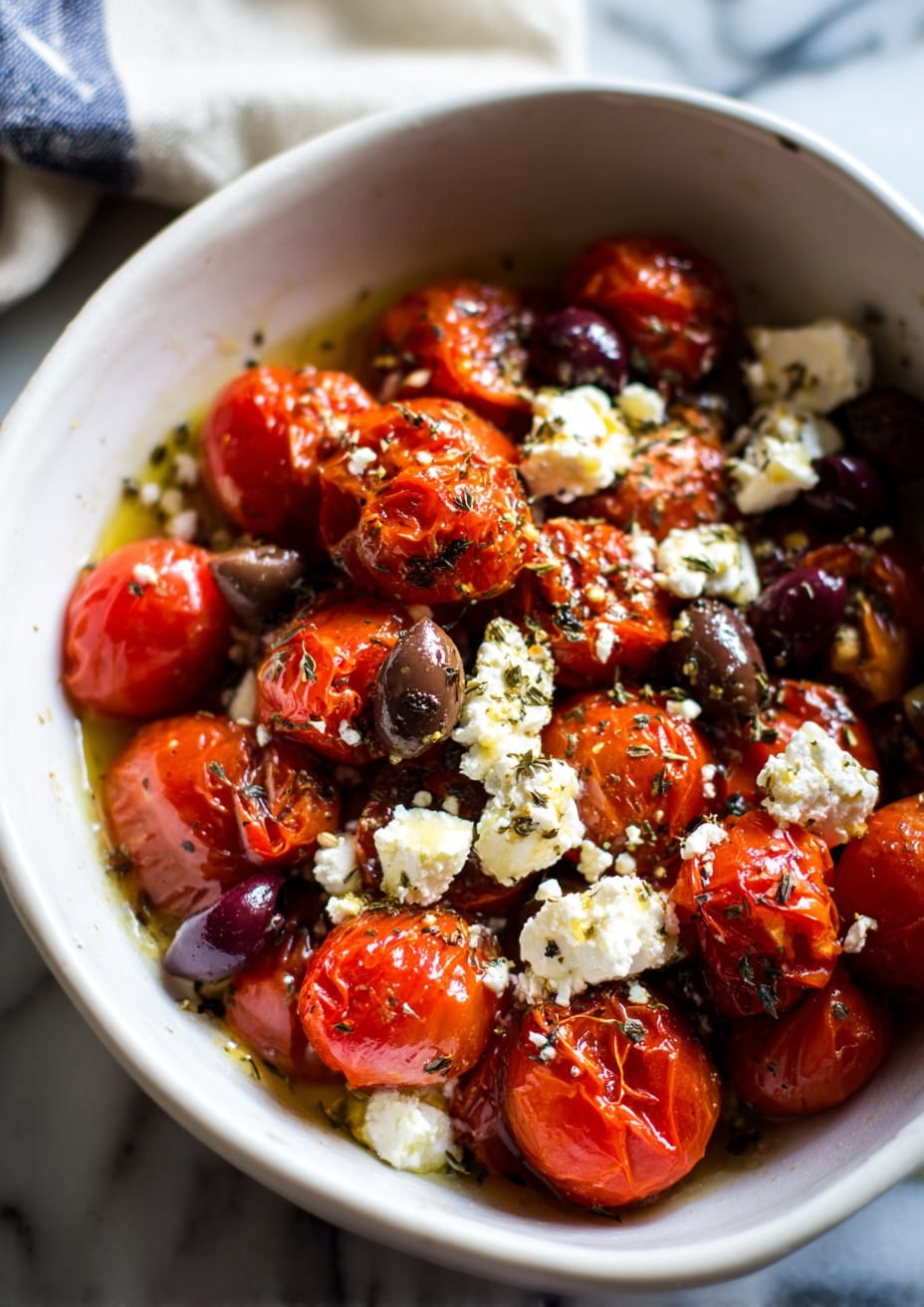 Roasted Tomato Greek Salad with Feta Roasted Tomato Greek Salad with Feta