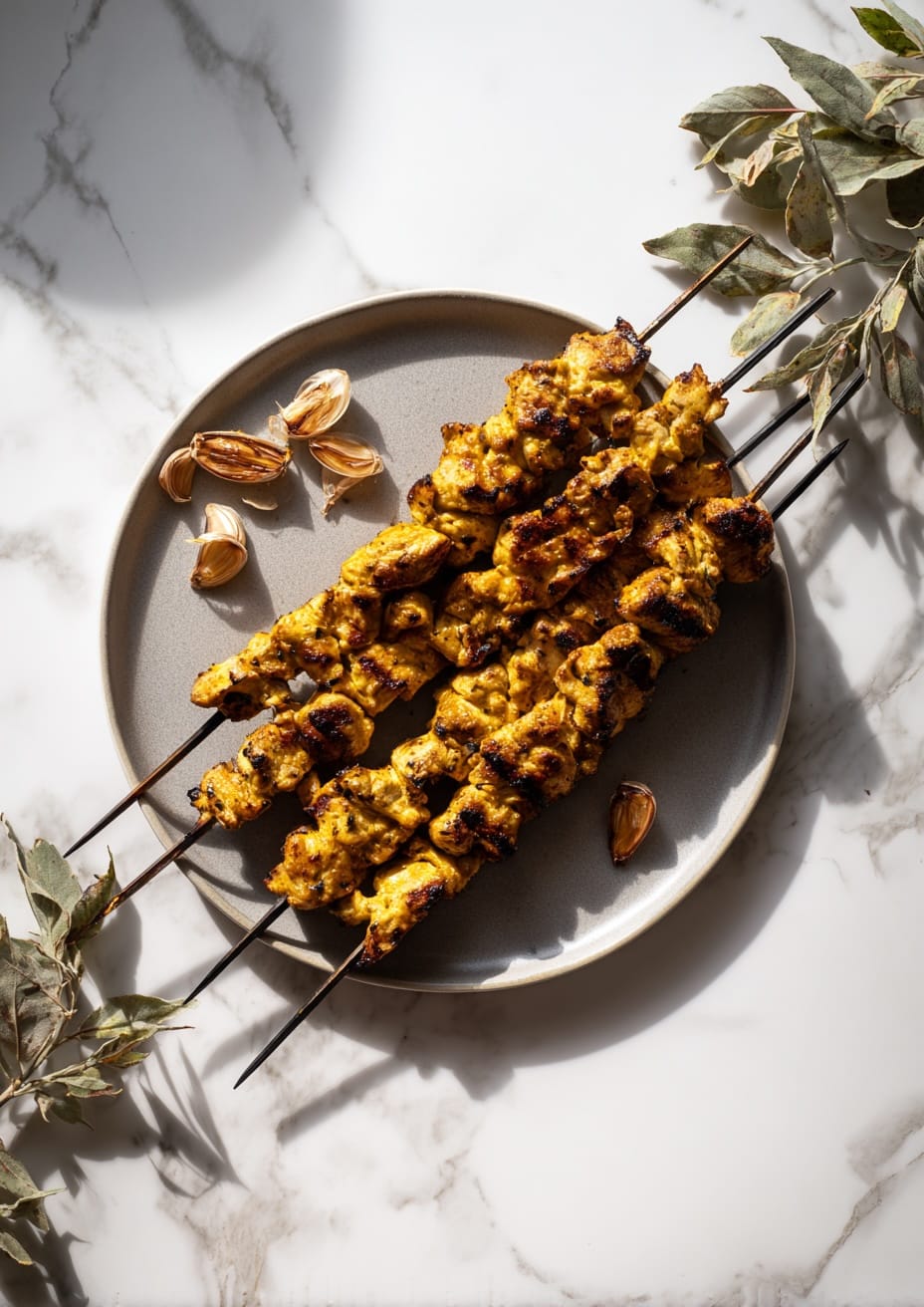 Traditional Lebanese Chicken Skewers with Lemon Marinade Traditional Lebanese Chicken Skewers with Lemon Marinade