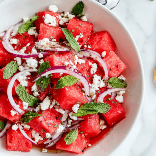Watermelon Greek Salad with Feta and Mint