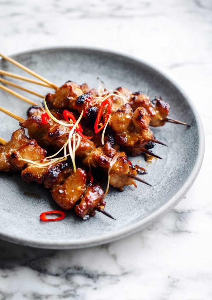 Balinese Pork Satay with Lemongrass and Coconut Marinade
